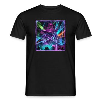 Rétro Rave Electro - T-shirt homme - noir - Devant - AI Model Male 178 light (178cm)