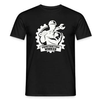 Ouvrier du bâtiment robuste avec engrenages - T-shirt homme - noir - Devant - AI Model Male 178 light (178cm)
