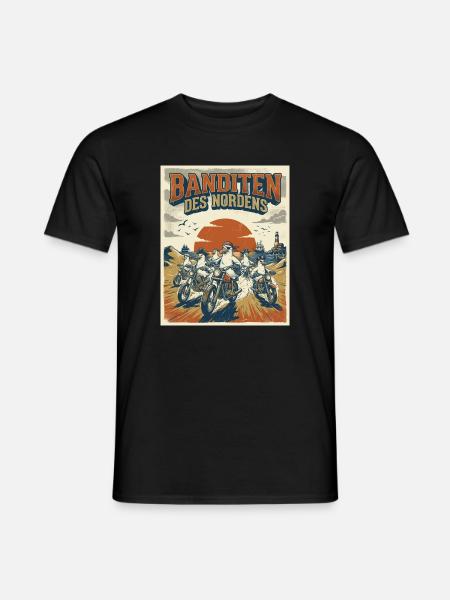 Banditen des Nordens Möwen Fischbrötchen Diebe - Männer T-Shirt - Schwarz