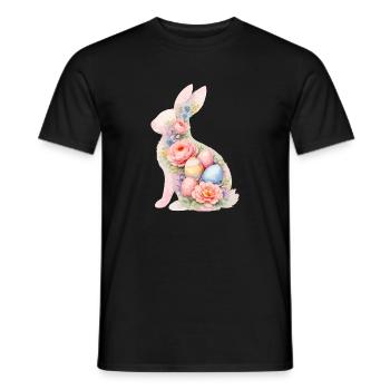 Hase Ostern Aquarell - Männer T-Shirt - Schwarz - Vorne - AI Model Male 178 light (178cm)