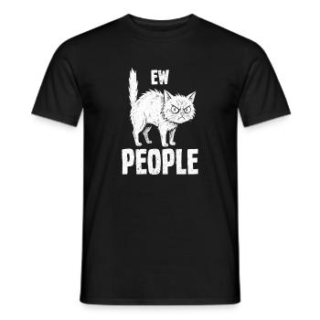 Beurk, les gens, amoureux des chats, humour félin, antisocial. - T-shirt homme - noir - Devant - AI Model Male 178 light (178cm)