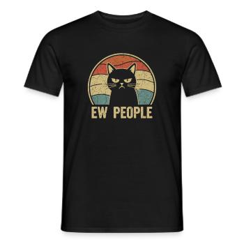 Beurk, les gens, amoureux des chats, humour félin, antisocial. - T-shirt homme - noir - Devant - AI Model Male 178 light (178cm)