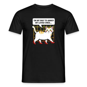 High-Heel Cat: Cheeky and Charming - Men's T-Shirt - black - Front - AI Model Male 178 light (178cm)