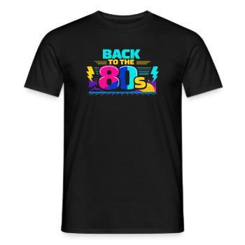 Back to the 80s Neon - Men's T-Shirt - black - Front - AI Model Male 178 light (178cm)
