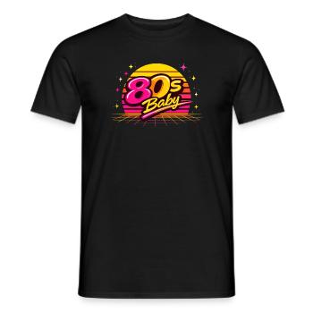 80s Neon Baby - Men's T-Shirt - black - Front - AI Model Male 178 light (178cm)