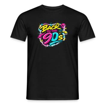 Back to the 90s Neon Graffiti - Men's T-Shirt - black - Front - AI Model Male 178 light (178cm)