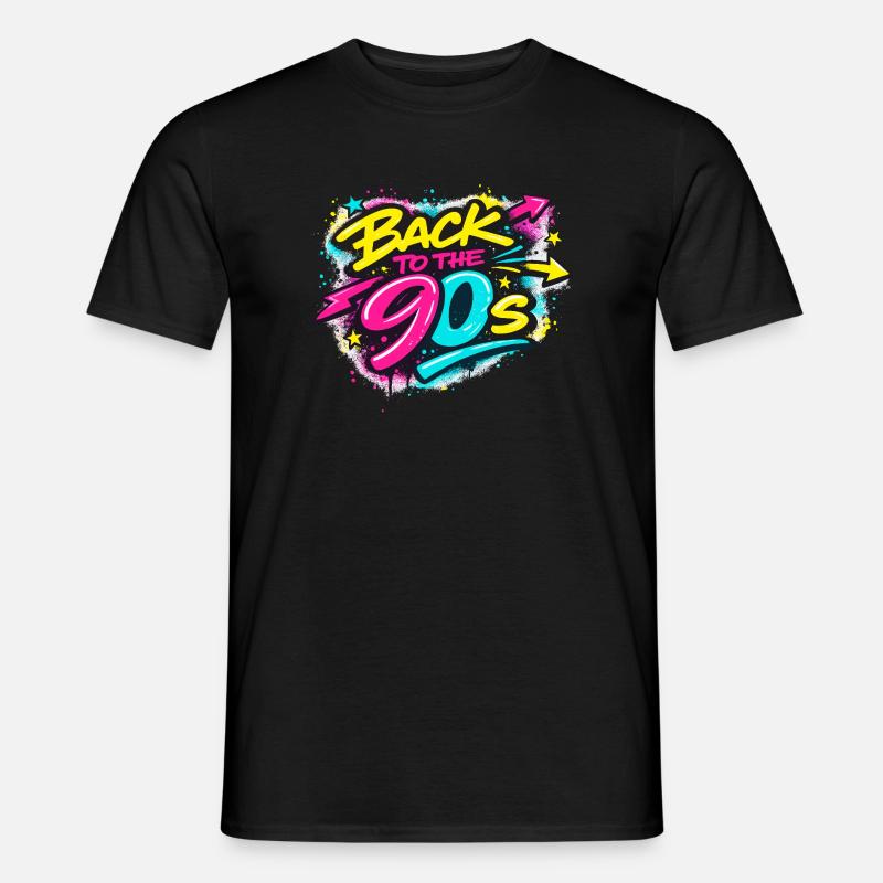Back to the 90s Neon Graffiti - Männer T-Shirt - Schwarz