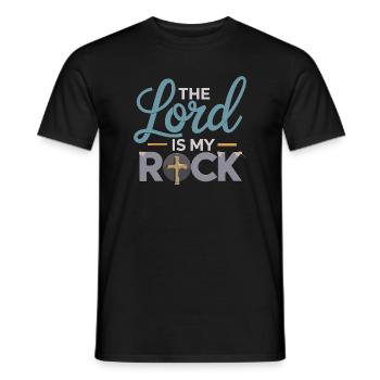 Le Seigneur est mon Rock Motif croix chrétienne Jésus - T-shirt homme - noir - Devant - AI Model Male 178 light (178cm)