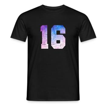 Issue 16 – 16th Anniversary Gift - Men's T-Shirt - black - Front - AI Model Male 178 light (178cm)