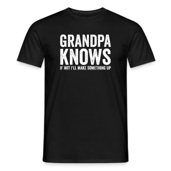 Opa weiß, wenn nicht, erfinde ich etwas Lustiges. - Männer T-Shirt - Schwarz - Vorne - AI Model Male 178 light (178cm)