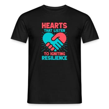 Bénévoles pour les Cœurs d’Appréciation qui Écoutent - T-shirt homme - noir - Devant - AI Model Male 178 light (178cm)