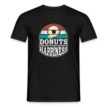 Donut fast food - Men's T-Shirt - black - Front - AI Model Male 178 light (178cm)