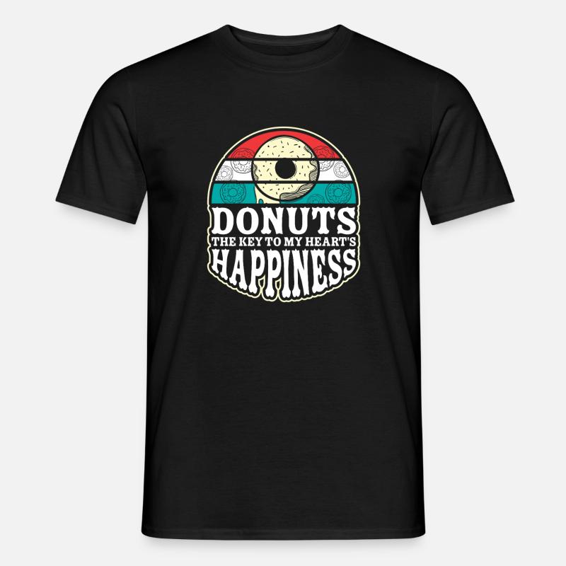 Restauration rapide en donuts - T-shirt homme - noir