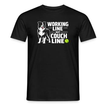 Working line instead of sofa | Border Collie - Men's T-Shirt - black - Front - AI Model Male 178 light (178cm)
