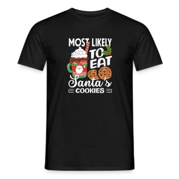 Wahrscheinlich Santa Kekse Essen Weihnachten - Männer T-Shirt - Schwarz - Vorne - AI Model Male 178 light (178cm)