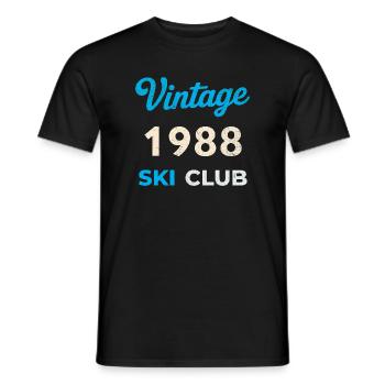 Vintage 1988 – Ski Club Retro Geburtsjahr Geschenk - Männer T-Shirt - Schwarz - Vorne - AI Model Male 178 light (178cm)