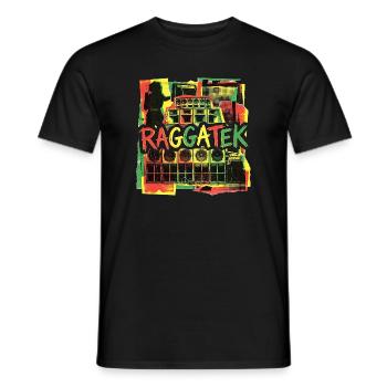 Système de son Raggatek Session - T-shirt homme - noir - Devant - AI Model Male 178 light (178cm)