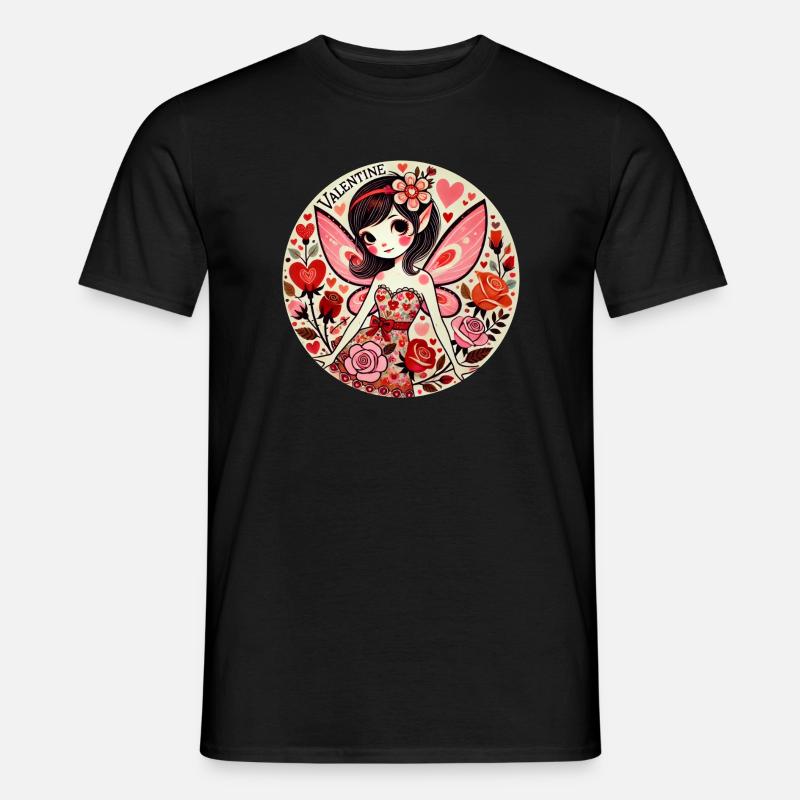 Valentins-Feenblüte - Männer T-Shirt - Schwarz