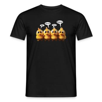 Kuschelige Oster Küken Quartett - Männer T-Shirt - Schwarz - Vorne - AI Model Male 178 light (178cm)