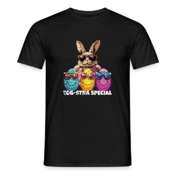 Eggstra Special Funny Easter Bunny Easter - Men's T-Shirt - black - Front - AI Model Male 178 light (178cm)