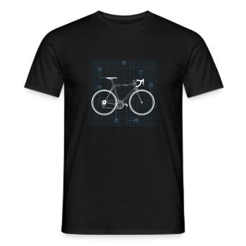 Conception vintage de cyclistes de Bicycle Blueprint - T-shirt homme - noir - Devant - AI Model Male 178 light (178cm)