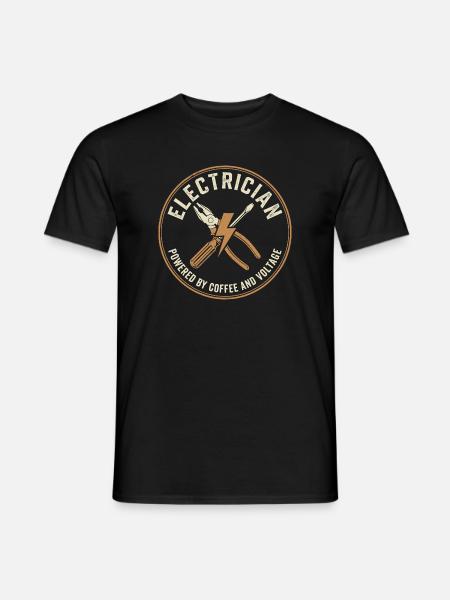 Elektriker Kaffee Spannung - Männer T-Shirt - Schwarz