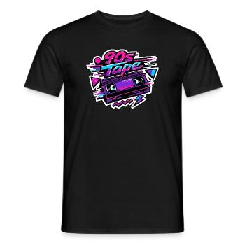 Bande Néon Rétro des années 90 - T-shirt homme - noir - Devant - AI Model Male 178 light (178cm)