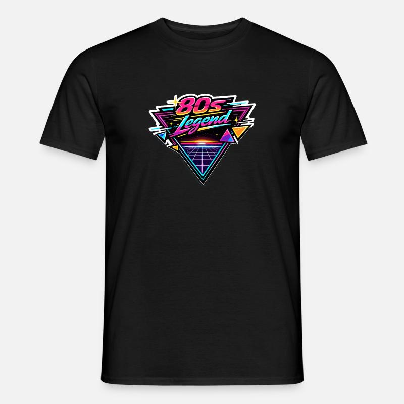 80s Legend Neon Retro - Männer T-Shirt - Schwarz