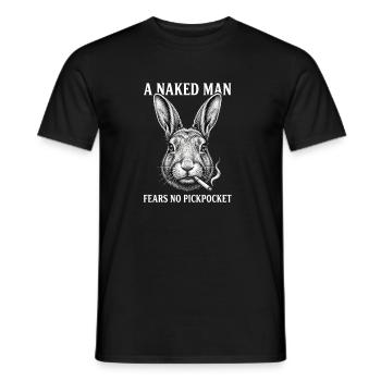 A Naked Man Fears No Pickpocket Funny Vintage - Men's T-Shirt - black - Front - AI Model Male 178 light (178cm)