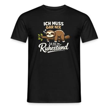 Ich Muss Gar Nix Ruhestand Faultier Geschenk - Männer T-Shirt - Schwarz - Vorne - AI Model Male 178 light (178cm)