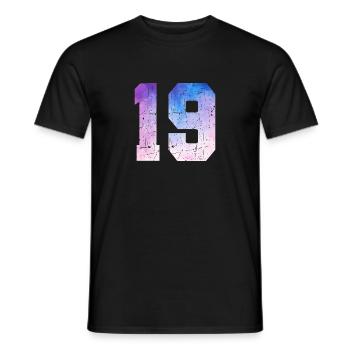 Issue 19 – 19th Anniversary Gift - Men's T-Shirt - black - Front - AI Model Male 178 light (178cm)