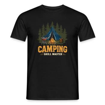 Camping Grilling Dicton, Camping Grill Master Camper - T-shirt homme - noir - Devant - AI Model Male 178 light (178cm)