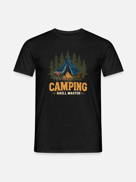 Camping Grillen Spruch Camping Grill Master Camper - Männer T-Shirt - Schwarz