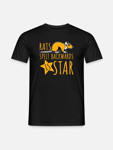 Rats Spelt Backwards Is Star Lustiger Ratte Spruch - Men's T-Shirt - black