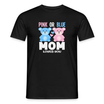 Maman rose ou bleue t’aime - T-shirt homme - noir - Devant - AI Model Male 178 light (178cm)