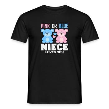 Nièce rose ou bleue t’aime - T-shirt homme - noir - Devant - AI Model Male 178 light (178cm)