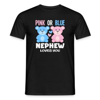 Rose ou bleu Neveu t’aime - T-shirt homme - noir - Devant - AI Model Male 178 light (178cm)