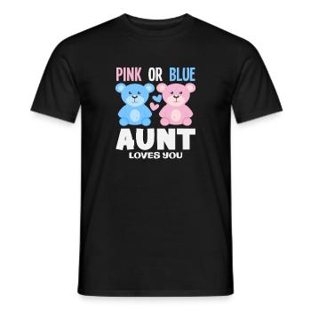 Pink Or Blue Aunt Loves You - Men's T-Shirt - black - Front - AI Model Male 178 light (178cm)