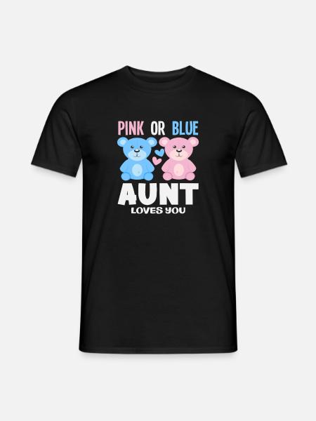 Pink Oder Blau Tante Liebt Dich - Männer T-Shirt - Schwarz
