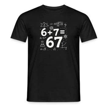 Six Seven 67 Meme 6+7=67 Italian Brainrot Humor - Men's T-Shirt - black - Front - AI Model Male 178 light (178cm)