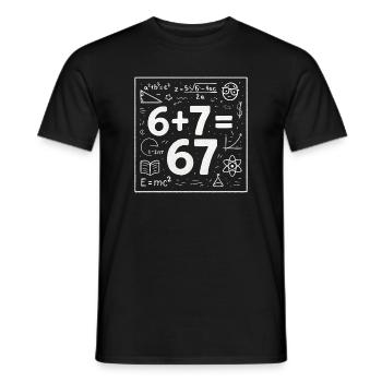 Six Seven 67 Meme 6+7=67 Italian Brainrot Humor - Men's T-Shirt - black - Front - AI Model Male 178 light (178cm)