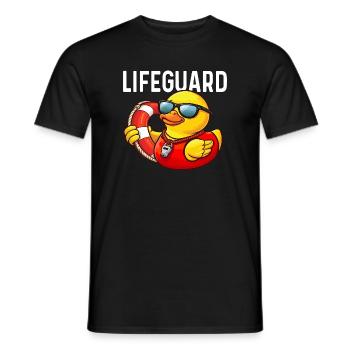 Maître-nageur Canard en caoutchouc Canard Amoureux du Canard - T-shirt homme - noir - Devant - AI Model Male 178 light (178cm)