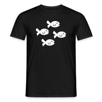 Four Friendly Little Fish - Men's T-Shirt - black - Front - AI Model Male 178 light (178cm)