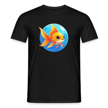 Poisson rouge - T-shirt homme - noir - Devant - AI Model Male 178 light (178cm)