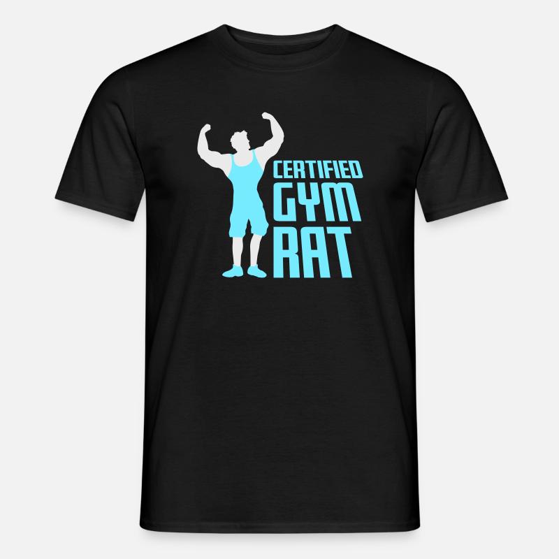 Detta di allenamento buffo da ratto da palestra certificato - T-shirt uomo - nero