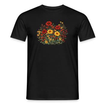 Vintage Blumen-Frauen-Wildblumen-Gartengarten - Männer T-Shirt - Schwarz - Vorne - AI Model Male 178 light (178cm)