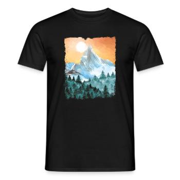 Hiking Mountains Hike Vintage - Men's T-Shirt - black - Front - AI Model Male 178 light (178cm)