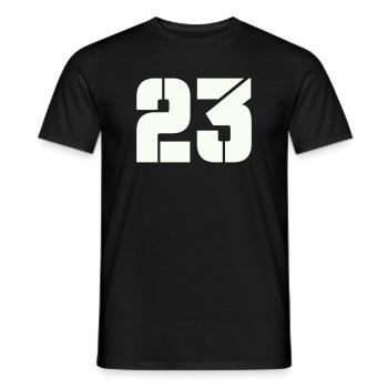 23 - Men's T-Shirt - black - Front - AI Model Male 178 light (178cm)
