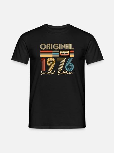 50. Geburtstag, 50 Jahre, Original 1976 - Männer T-Shirt - Schwarz