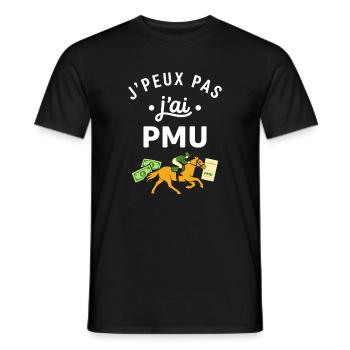 J’peux pas j’ai PMU - T-shirt homme - noir - Devant - AI Model Male 178 light (178cm)